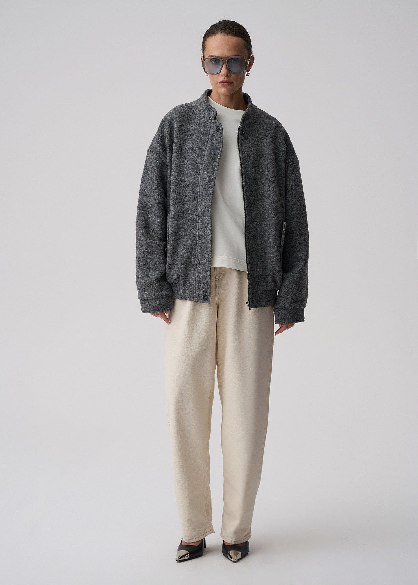 KURTKA DARCY WOOL GREY LECOLLET