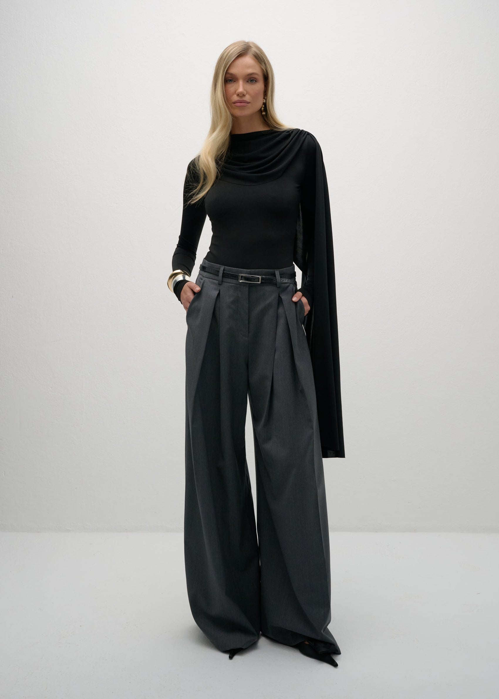 SPODNIE PHOEBE WOOL GREY LECOLLET